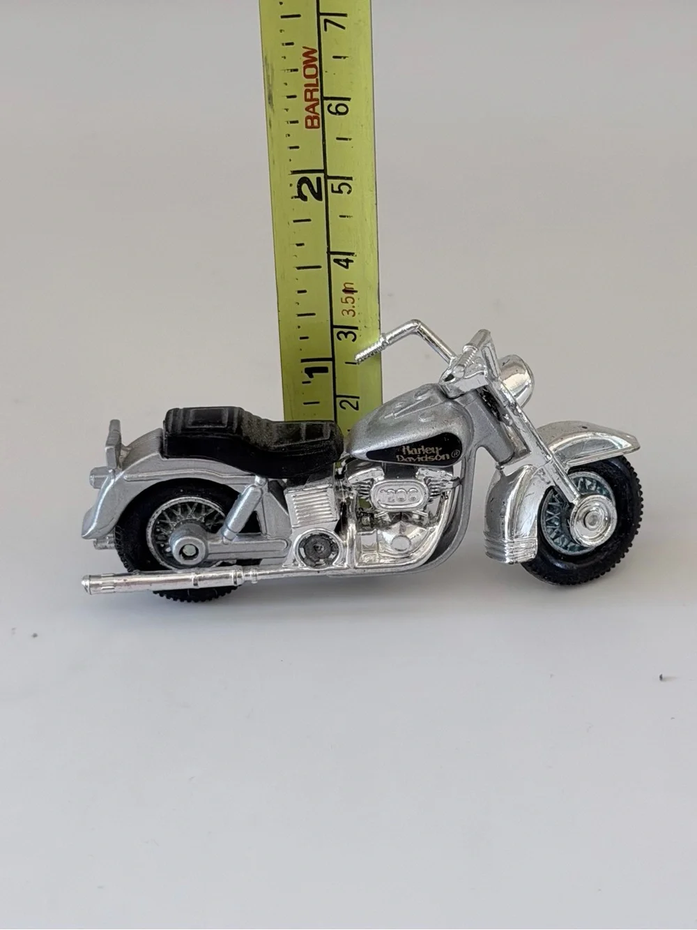 Vintage Harley Davidson 1/66 Matchbox Silver & Black Diecast Motorcycle